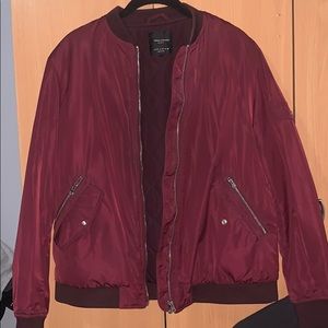 Maroon bomber jacket